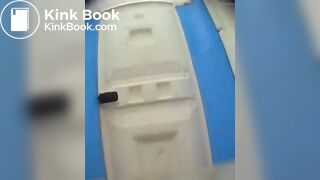 Shitting in a portapotty