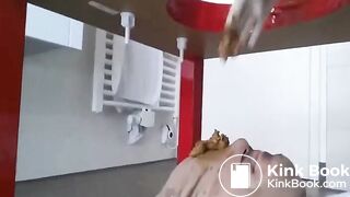 Sexy mistresses use their slave's as toilet