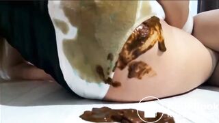 Huge sloppy shit in panties