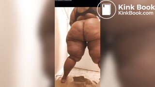 Ebony BBW spreading ass to shit