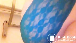 Girl shitting blue panties