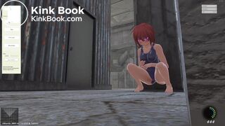 Eliminator Kaede|Girl with only body paint on pees&poos