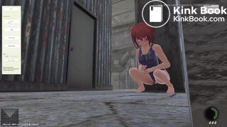 Eliminator Kaede|Girl with only body paint on pees&poos