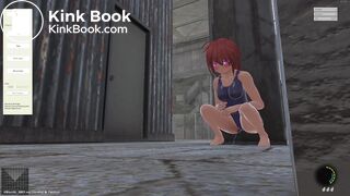 Eliminator Kaede|Girl with only body paint on pees&poos