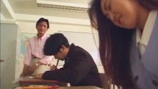 School Girl Pooping in skirt in classroom
