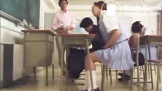 School Girl Pooping in skirt in classroom