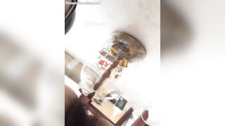 Chinese femdom pooping ion jar