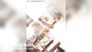 Chinese femdom pooping ion jar