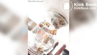 Chinese femdom pooping ion jar