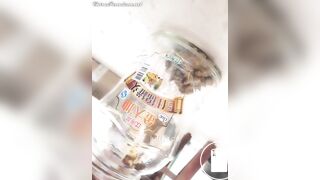 Chinese femdom pooping ion jar