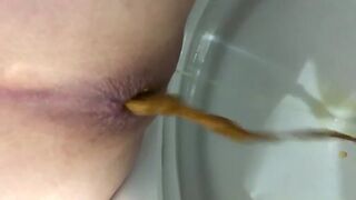 Pooping - ΅Close-up messy toilet poop 2