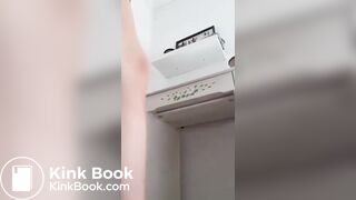 Dirty girl masturbating after filling panties with shit