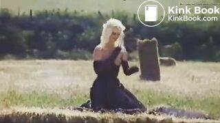 Retro Girl playing with shit