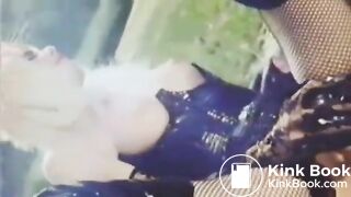 Retro Girl playing with shit