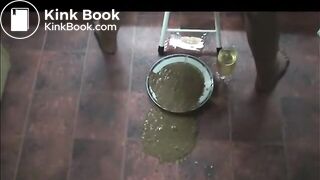 Elena shitting diarrhea in a plate