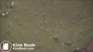 Elena shitting diarrhea in a plate