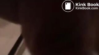 Stupid crack whore washes her hair in the toilet