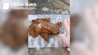 Joy angel pooping outside