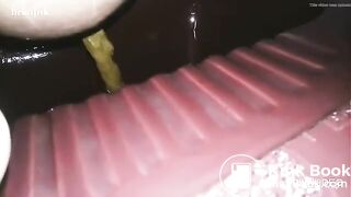 Asian girl pooping in toilet - video 2