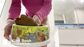 White girls shits in bowl