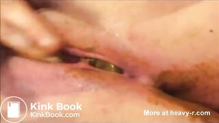 Dildoing shit deep in her pussy