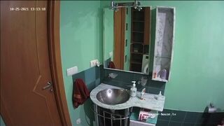 Sexy Blonde Strikes Again On The Toilet