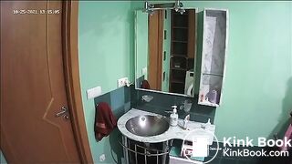 Sexy Blonde Strikes Again On The Toilet