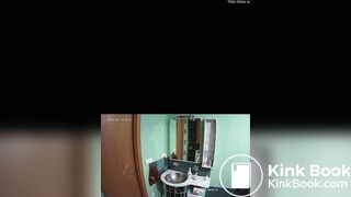 Sexy Blonde Strikes Again On The Toilet