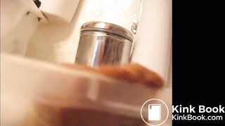 Soft poop in container - video 2