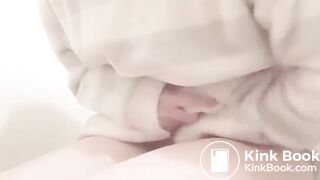 Jap girl having stomachache in toilet 2