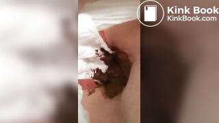 Gf running around in day old diaper poop