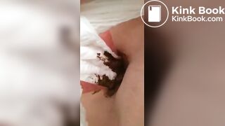 Gf running around in day old diaper poop