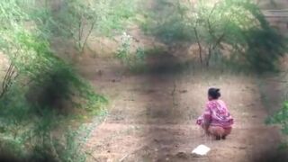 desi aunty takes a dump in the open