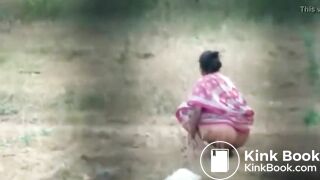desi aunty takes a dump in the open