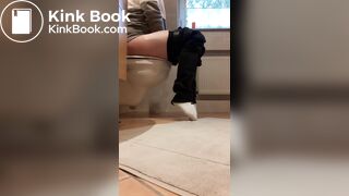 Pooping on toilet - video 3