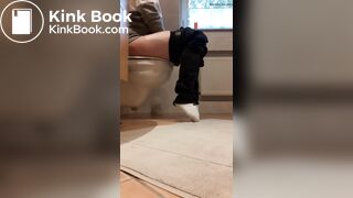 Pooping on toilet - video 3