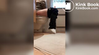 Pooping on toilet - video 3
