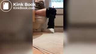 Pooping on toilet - video 3