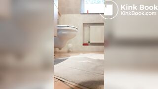 Pooping on toilet - video 3