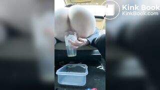 Girl pooping in a car