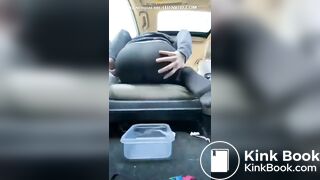 Girl pooping in a car