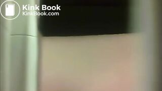 Gym staff with nice ass on the toilet