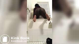 Shitting from her window