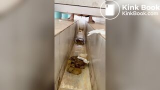 A stomachache Chinese girl with diarrhea