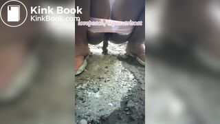 Indonesian girl pooping outdoor