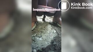 Indonesian girl pooping outdoor