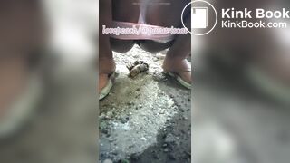 Indonesian girl pooping outdoor