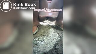 Indonesian girl pooping outdoor