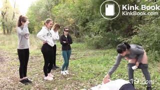 5 girls feeding hungry slave