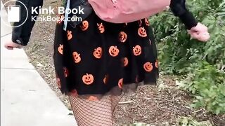 walking across the campus with a shit in her diaper